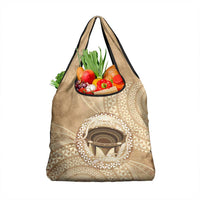 Tonga Skink Kava Bowl Grocery Bag Vintage Tongan Ngatu Pattern LT14 1-pack One Size Brown - Polynesian Pride