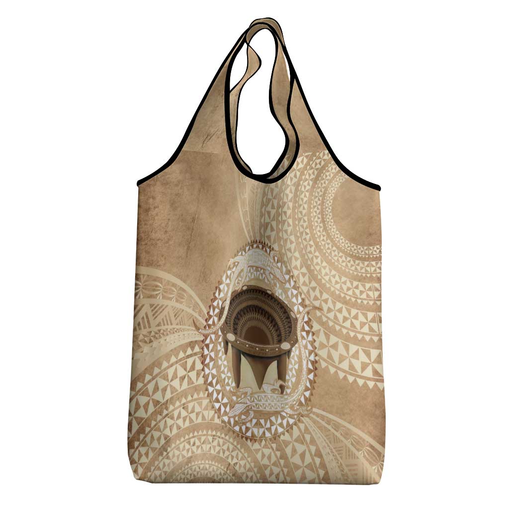 Tonga Skink Kava Bowl Grocery Bag Vintage Tongan Ngatu Pattern LT14 - Polynesian Pride
