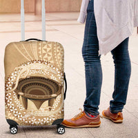 Tonga Skink Kava Bowl Luggage Cover Vintage Tongan Ngatu Pattern LT14 Brown - Polynesian Pride