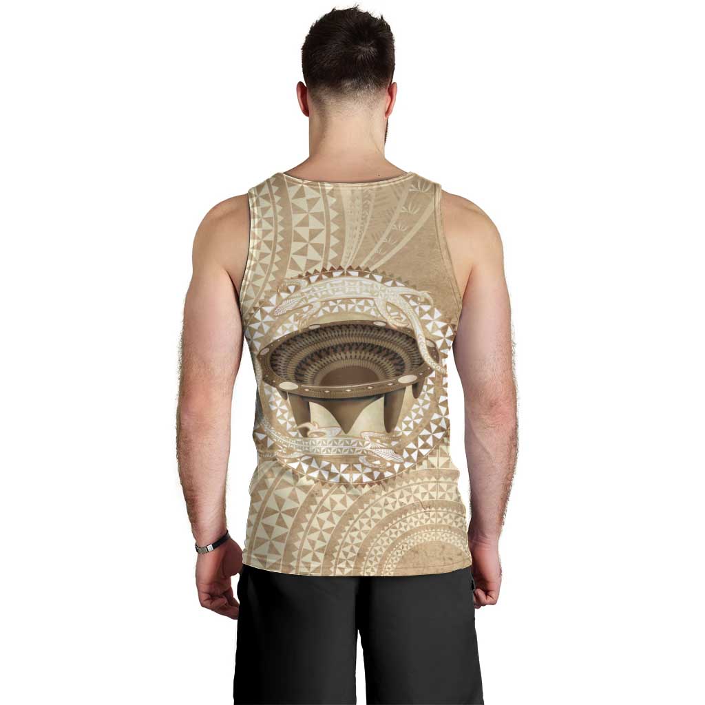 Tonga Skink Kava Bowl Men Tank Top Vintage Tongan Ngatu Pattern LT14 - Polynesian Pride