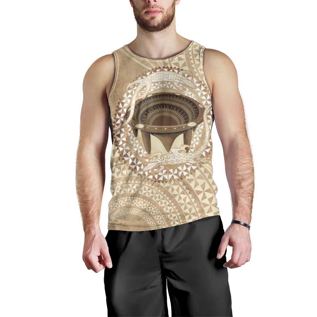 Tonga Skink Kava Bowl Men Tank Top Vintage Tongan Ngatu Pattern LT14 - Polynesian Pride