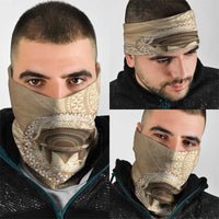 Tonga Skink Kava Bowl Neck Gaiter Vintage Tongan Ngatu Pattern LT14 - Polynesian Pride