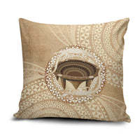 Tonga Skink Kava Bowl Pillow Cover Vintage Tongan Ngatu Pattern LT14 Brown - Polynesian Pride