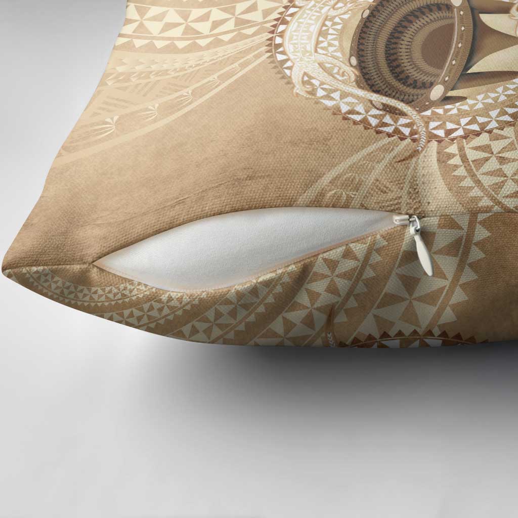 Tonga Skink Kava Bowl Pillow Cover Vintage Tongan Ngatu Pattern LT14 - Polynesian Pride