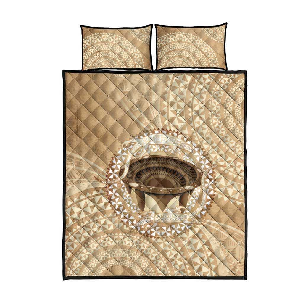Tonga Skink Kava Bowl Quilt Bed Set Vintage Tongan Ngatu Pattern LT14 - Polynesian Pride