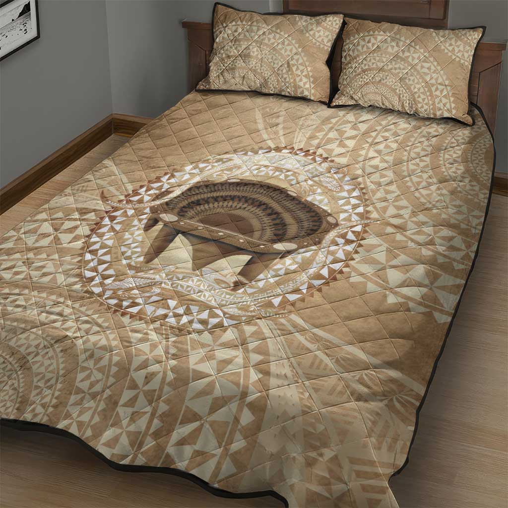 Tonga Skink Kava Bowl Quilt Bed Set Vintage Tongan Ngatu Pattern LT14 - Polynesian Pride