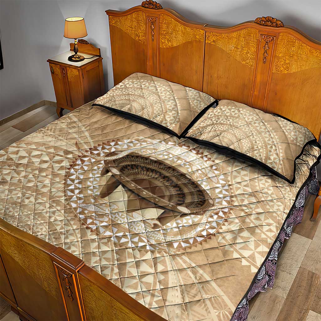 Tonga Skink Kava Bowl Quilt Bed Set Vintage Tongan Ngatu Pattern LT14 - Polynesian Pride