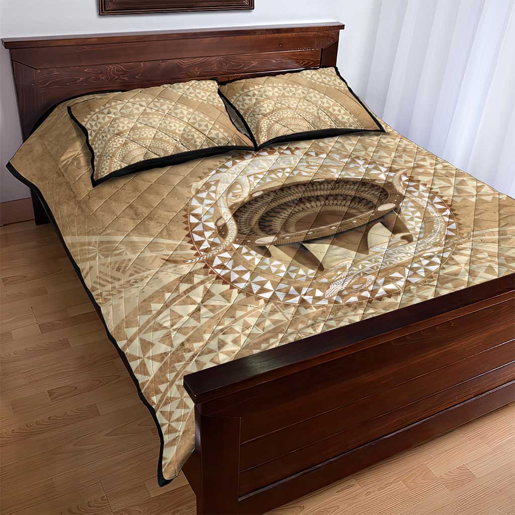 Tonga Skink Kava Bowl Quilt Bed Set Vintage Tongan Ngatu Pattern LT14 - Polynesian Pride