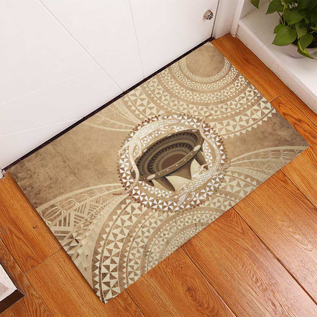 Tonga Skink Kava Bowl Rubber Doormat Vintage Tongan Ngatu Pattern LT14 - Polynesian Pride