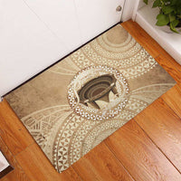 Tonga Skink Kava Bowl Rubber Doormat Vintage Tongan Ngatu Pattern LT14 - Polynesian Pride