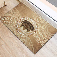 Tonga Skink Kava Bowl Rubber Doormat Vintage Tongan Ngatu Pattern LT14 - Polynesian Pride