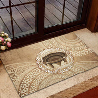 Tonga Skink Kava Bowl Rubber Doormat Vintage Tongan Ngatu Pattern LT14 - Polynesian Pride