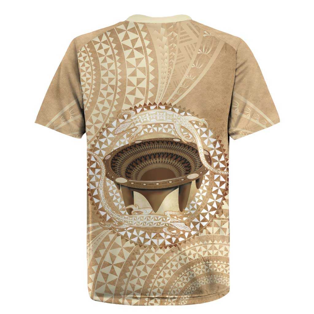 Tonga Skink Kava Bowl Rugby Jersey Vintage Tongan Ngatu Pattern LT14 - Polynesian Pride