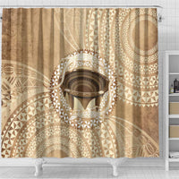 Tonga Skink Kava Bowl Shower Curtain Vintage Tongan Ngatu Pattern LT14 - Polynesian Pride
