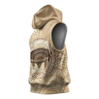 Tonga Skink Kava Bowl Sleeveless Hoodie Vintage Tongan Ngatu Pattern LT14 - Polynesian Pride