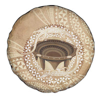 Tonga Skink Kava Bowl Spare Tire Cover Vintage Tongan Ngatu Pattern LT14 - Polynesian Pride