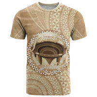 Tonga Skink Kava Bowl T Shirt Vintage Tongan Ngatu Pattern LT14 Brown - Polynesian Pride
