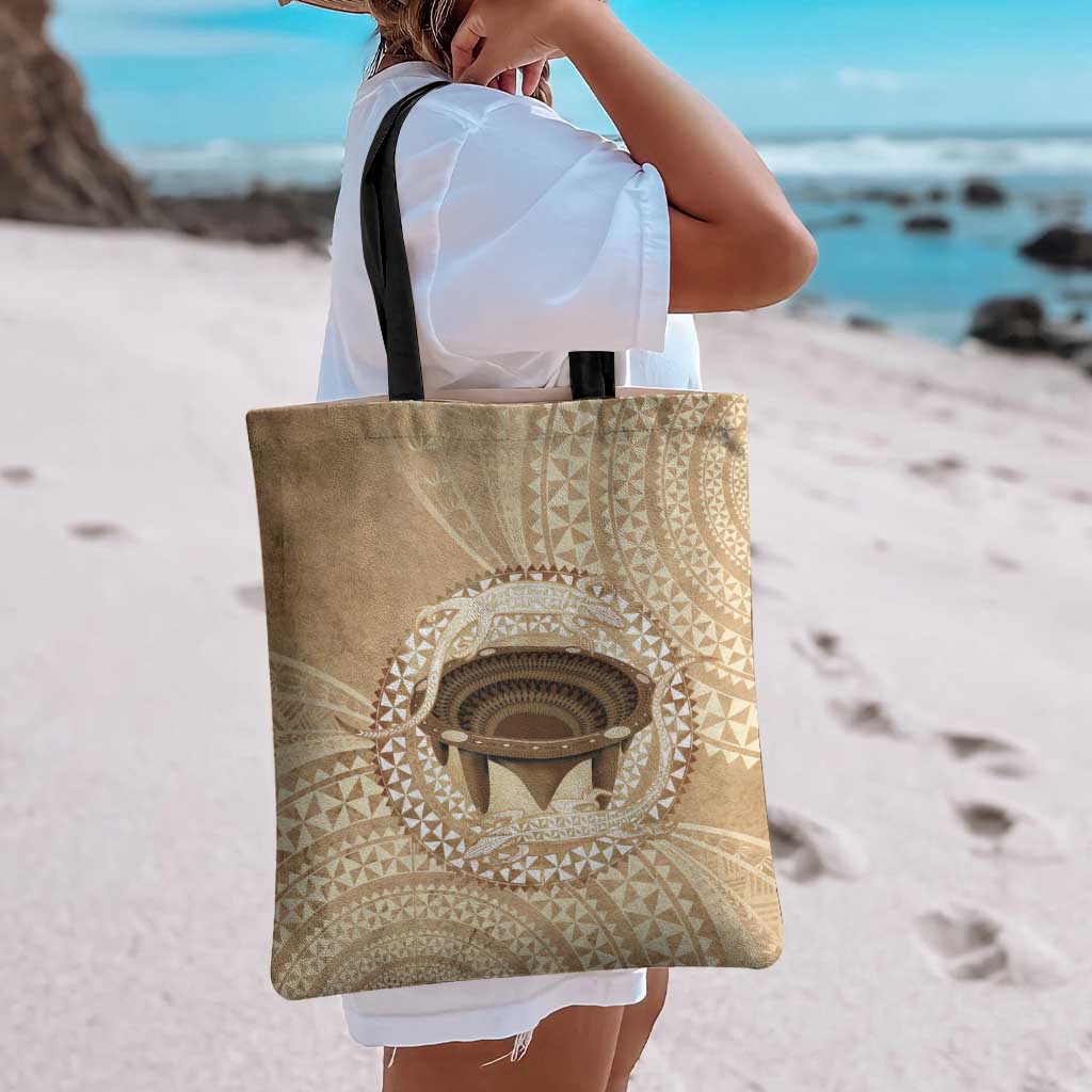 Tonga Skink Kava Bowl Tote Bag Vintage Tongan Ngatu Pattern LT14 - Polynesian Pride