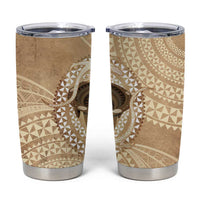 Tonga Skink Kava Bowl Tumbler Cup Vintage Tongan Ngatu Pattern LT14 Brown - Polynesian Pride