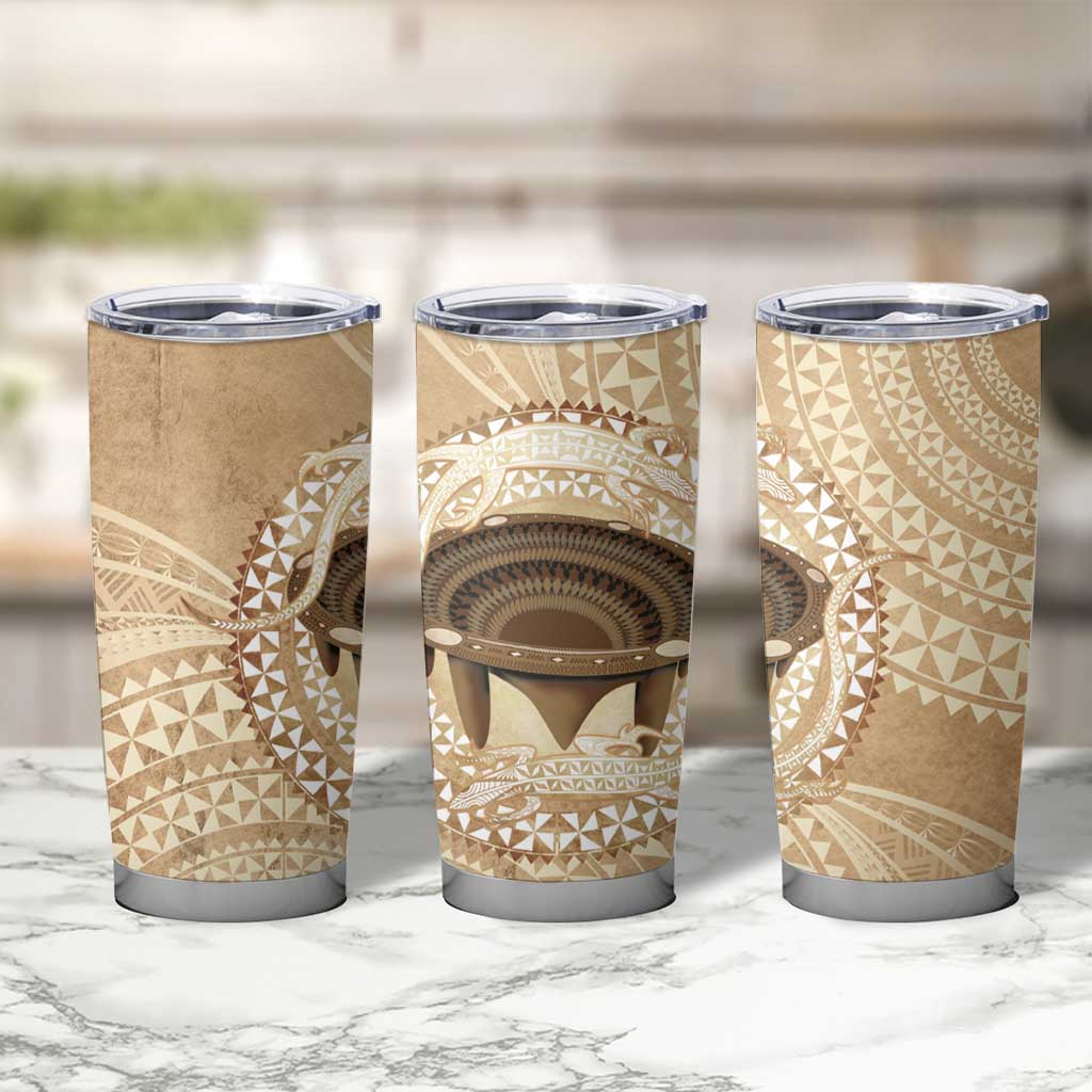 Tonga Skink Kava Bowl Tumbler Cup Vintage Tongan Ngatu Pattern LT14 - Polynesian Pride
