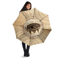 Tonga Skink Kava Bowl Umbrella Vintage Tongan Ngatu Pattern