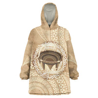 Tonga Skink Kava Bowl Wearable Blanket Hoodie Vintage Tongan Ngatu Pattern