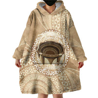 Tonga Skink Kava Bowl Wearable Blanket Hoodie Vintage Tongan Ngatu Pattern