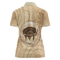 Tonga Skink Kava Bowl Women Polo Shirt Vintage Tongan Ngatu Pattern LT14 - Polynesian Pride