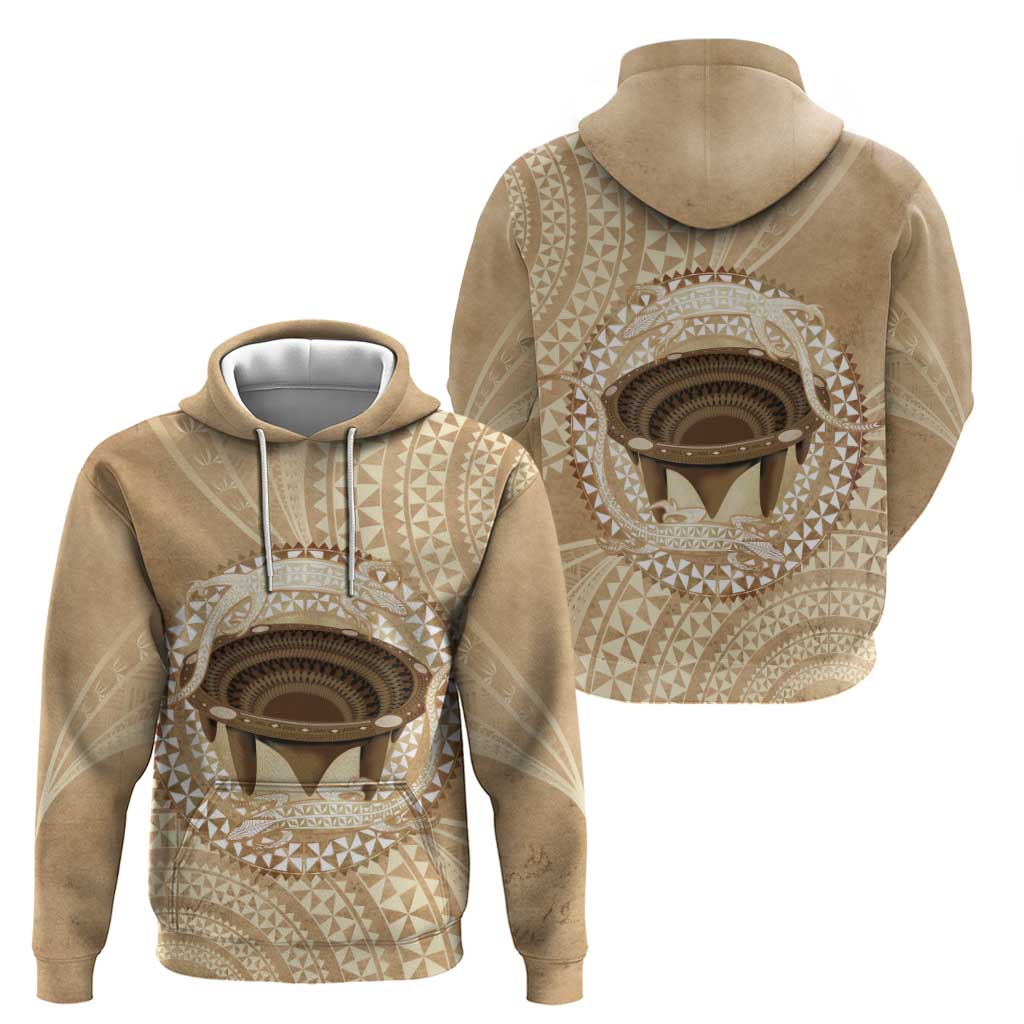 Tonga Skink Kava Bowl Zip Hoodie Vintage Tongan Ngatu Pattern LT14 - Polynesian Pride