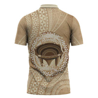 Tonga Skink Kava Bowl Zipper Polo Shirt Vintage Tongan Ngatu Pattern LT14 - Polynesian Pride