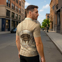 Tonga Skink Kava Bowl Zipper Polo Shirt Vintage Tongan Ngatu Pattern LT14 - Polynesian Pride