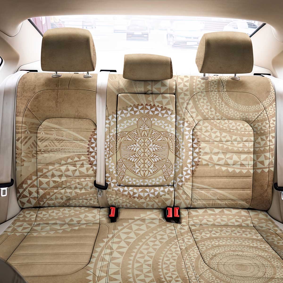 Tonga Ngatu Turtle Back Car Seat Cover Vintage Tongan Tapa Cloth LT14 - Polynesian Pride