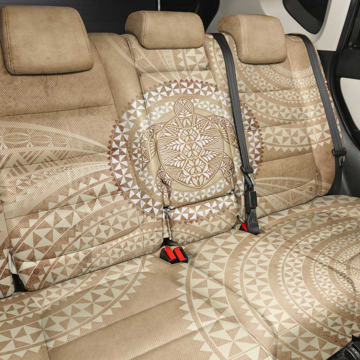 Tonga Ngatu Turtle Back Car Seat Cover Vintage Tongan Tapa Cloth LT14 - Polynesian Pride