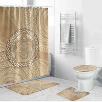 Tonga Ngatu Turtle Bathroom Set Vintage Tongan Tapa Cloth LT14 Bathroom Set (4 pcs) Brown - Polynesian Pride