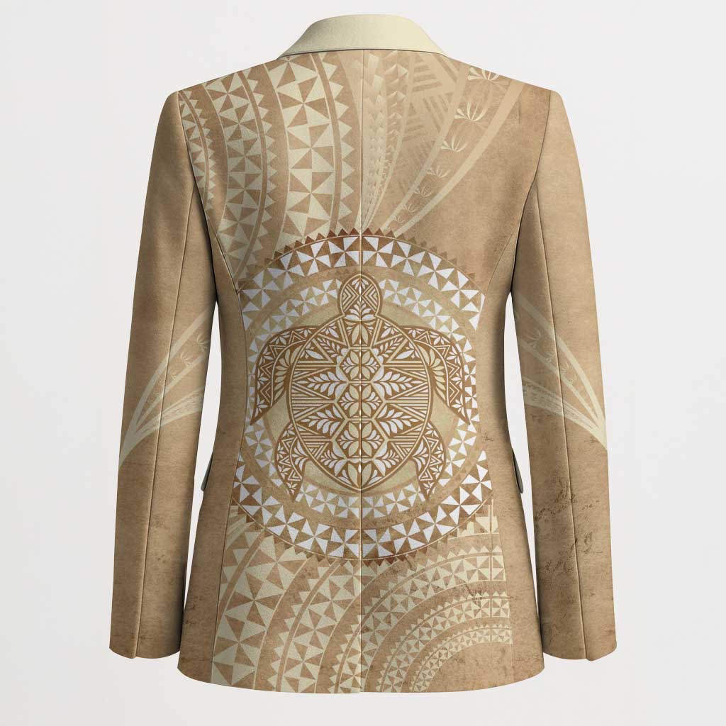 Tonga Ngatu Turtle Blazer Vintage Tongan Tapa Cloth LT14 - Polynesian Pride