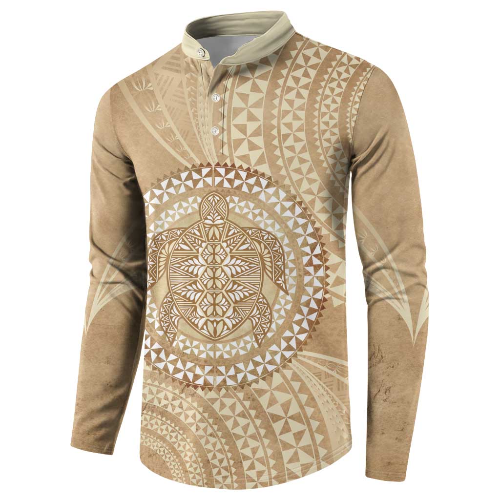Tonga Ngatu Turtle Button Sweatshirt Vintage Tongan Tapa Cloth LT14 - Polynesian Pride