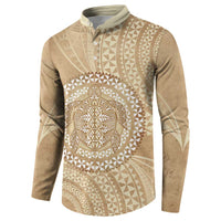 Tonga Ngatu Turtle Button Sweatshirt Vintage Tongan Tapa Cloth LT14 - Polynesian Pride