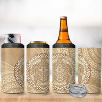 Tonga Ngatu Turtle 4 in 1 Can Cooler Tumbler Vintage Tongan Tapa Cloth LT14 - Polynesian Pride