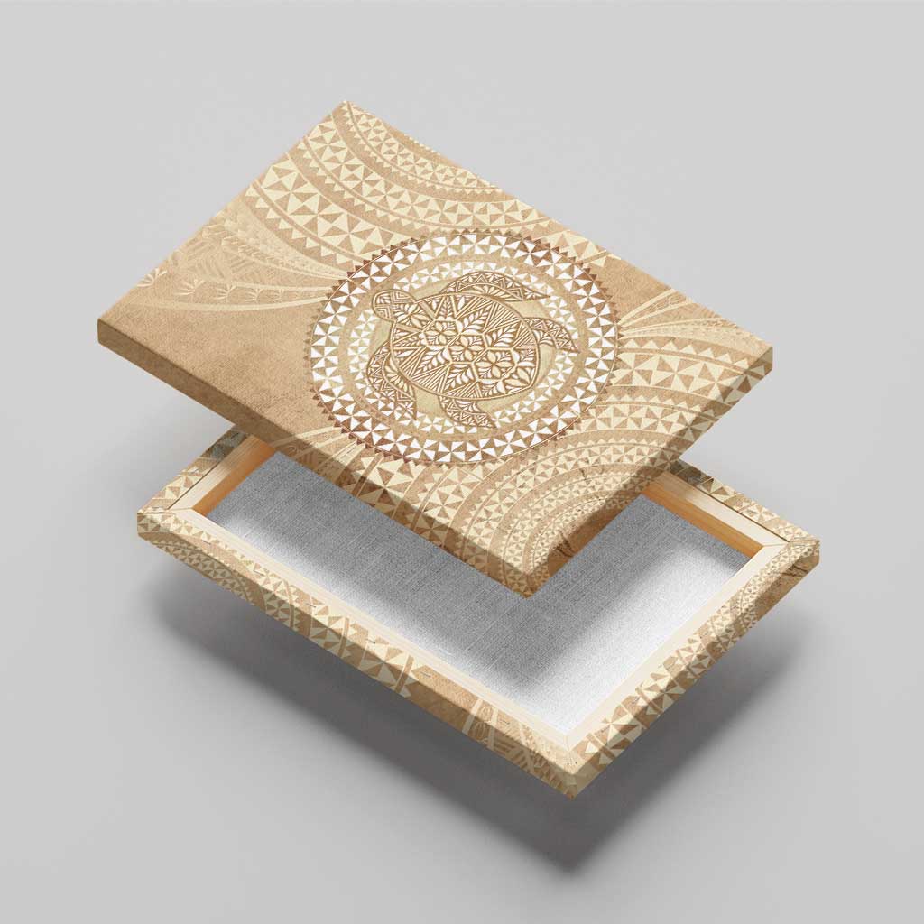 Tonga Ngatu Turtle Canvas Wall Art Vintage Tongan Tapa Cloth LT14 - Polynesian Pride