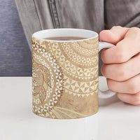 Tonga Ngatu Turtle Ceramic Mug Vintage Tongan Tapa Cloth LT14 - Polynesian Pride