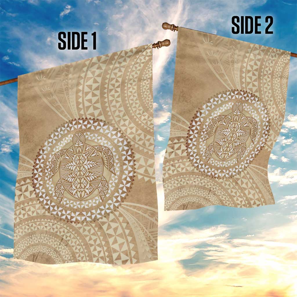 Tonga Ngatu Turtle Garden Flag Vintage Tongan Tapa Cloth LT14 - Polynesian Pride