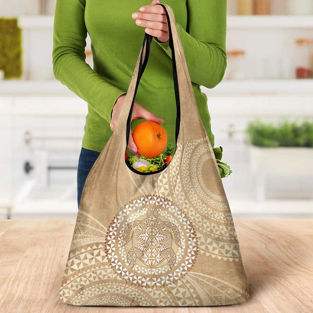 Tonga Ngatu Turtle Grocery Bag Vintage Tongan Tapa Cloth LT14 - Polynesian Pride