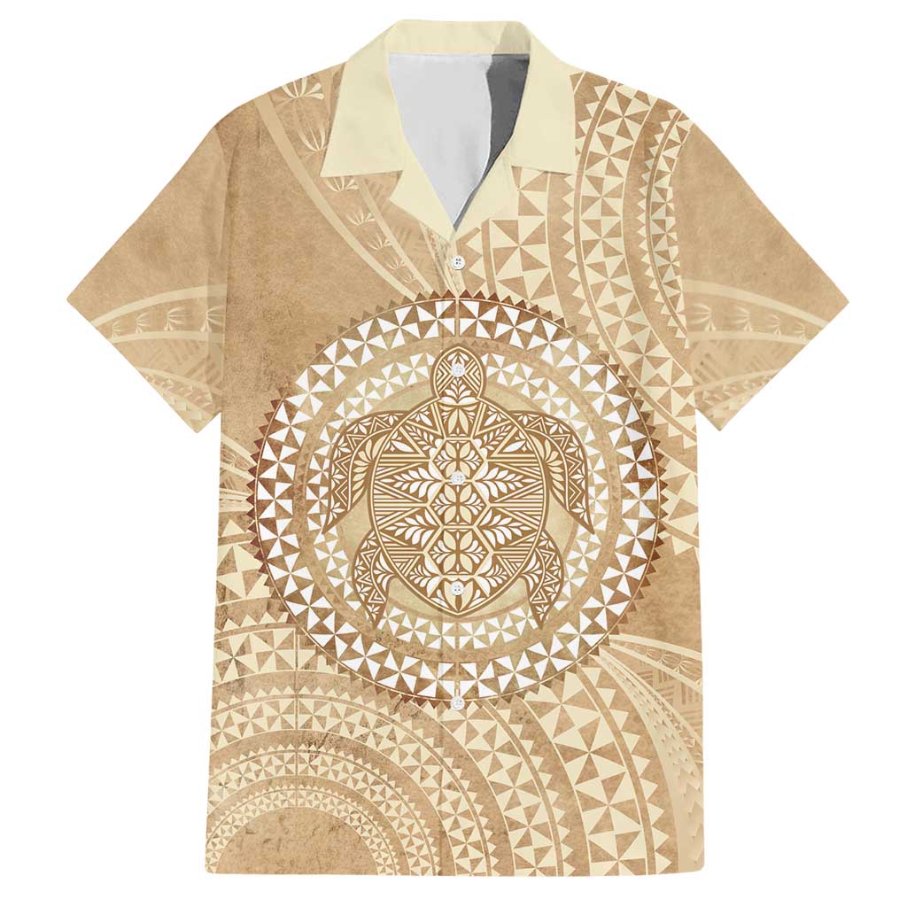 Tonga Ngatu Turtle Hawaiian Shirt Vintage Tongan Tapa Cloth
