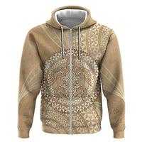 Tonga Ngatu Turtle Hoodie Vintage Tongan Tapa Cloth LT14 Zip Hoodie Brown - Polynesian Pride
