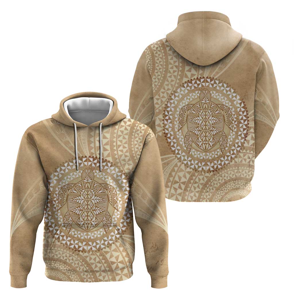 Tonga Ngatu Turtle Hoodie Vintage Tongan Tapa Cloth LT14 - Polynesian Pride