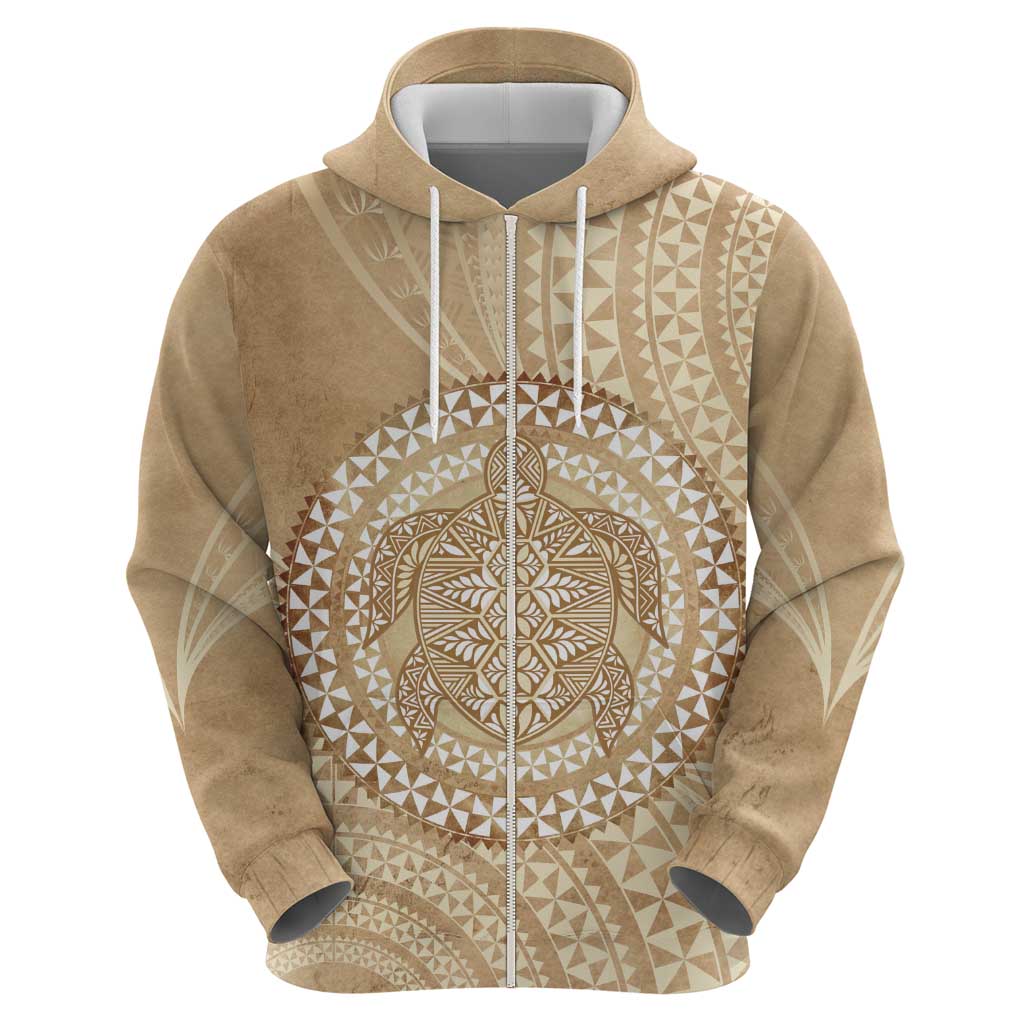 Tonga Ngatu Turtle Hoodie Vintage Tongan Tapa Cloth LT14 - Polynesian Pride