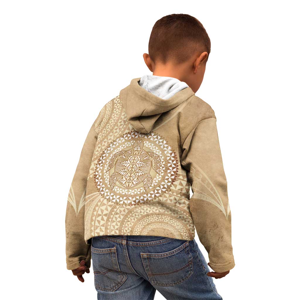 Tonga Ngatu Turtle Kid Hoodie Vintage Tongan Tapa Cloth LT14 - Polynesian Pride
