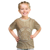 Tonga Ngatu Turtle Kid T Shirt Vintage Tongan Tapa Cloth LT14 Brown - Polynesian Pride