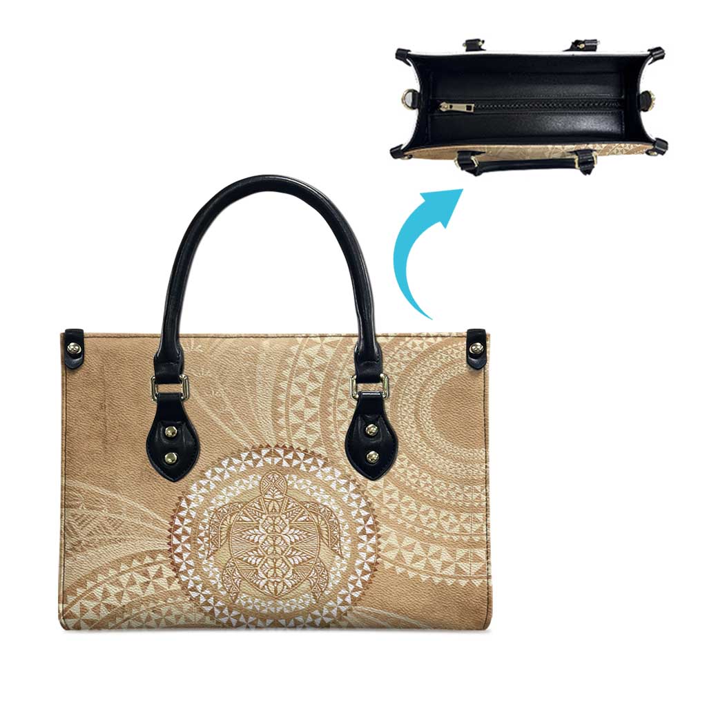 Tonga Ngatu Turtle Leather Bag Vintage Tongan Tapa Cloth LT14 - Polynesian Pride