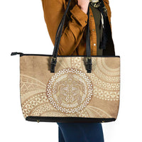 Tonga Ngatu Turtle Leather Tote Bag Vintage Tongan Tapa Cloth LT14 - Polynesian Pride